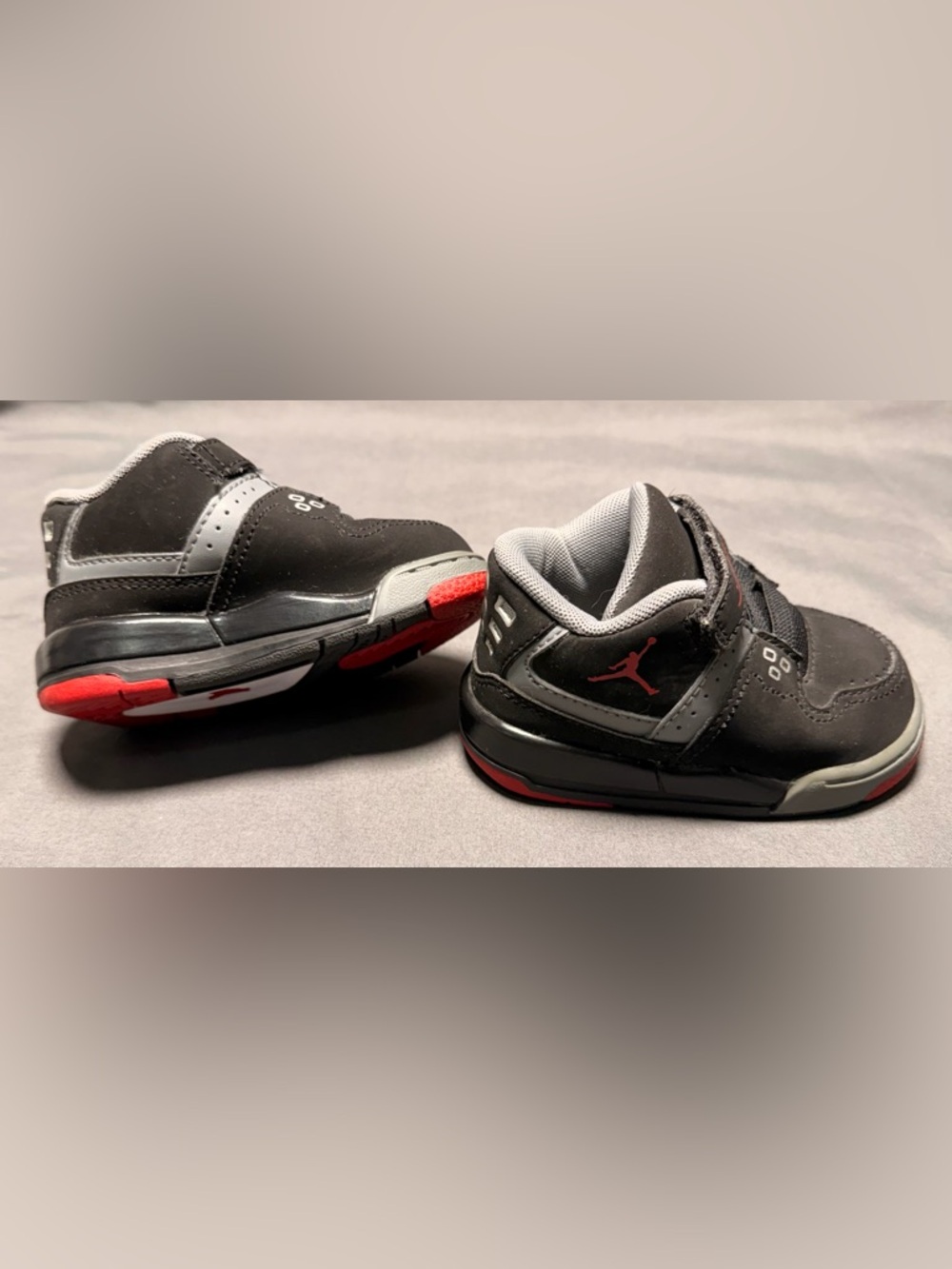 Jordan Kids Black and Red Jumpman Athletic Sneakers